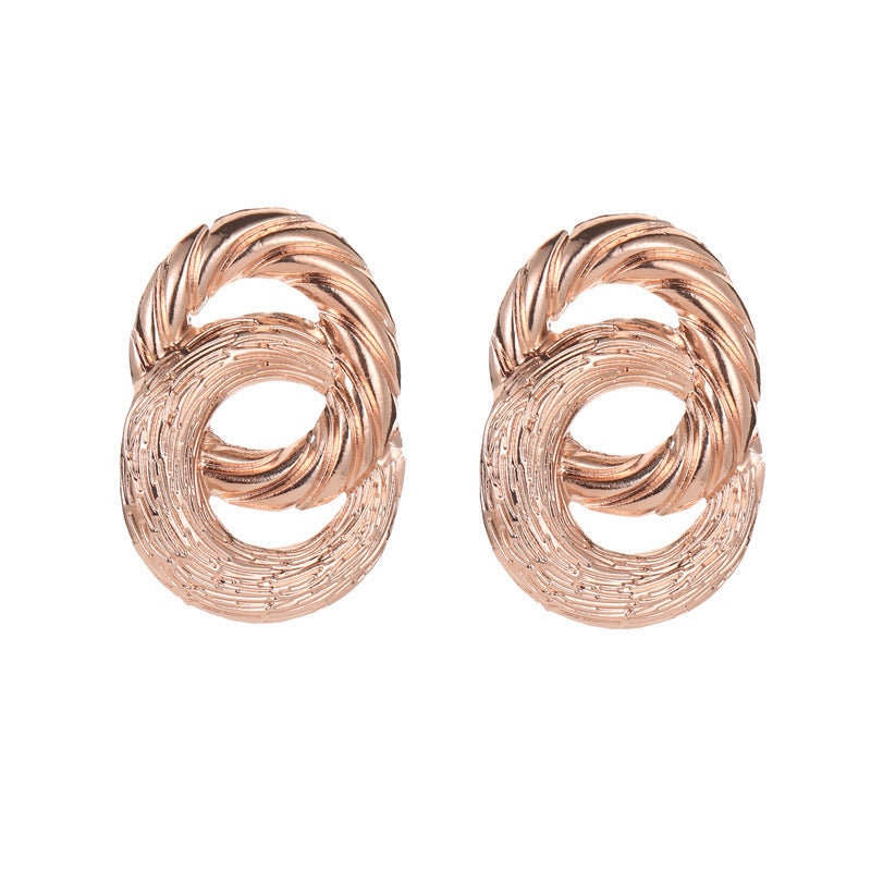 Figure 8 Twisted Brushed Earrings Punk Style Heavy Metal Earrings