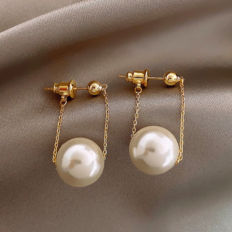 Korean Version Of Imitation Pearl Personality Wild Geometric Type Women's Earrings