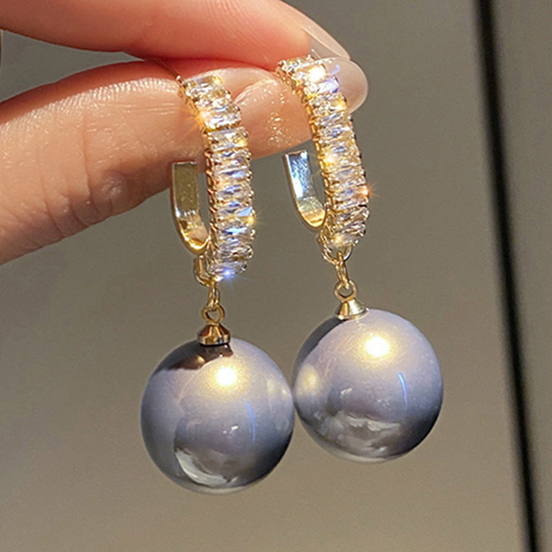 Korean Version Of Imitation Pearl Personality Wild Geometric Type Women's Earrings